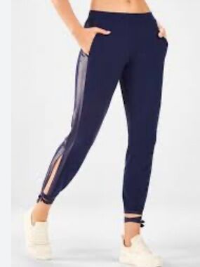 Fabletics Navy Side-Mesh Jogger Pants